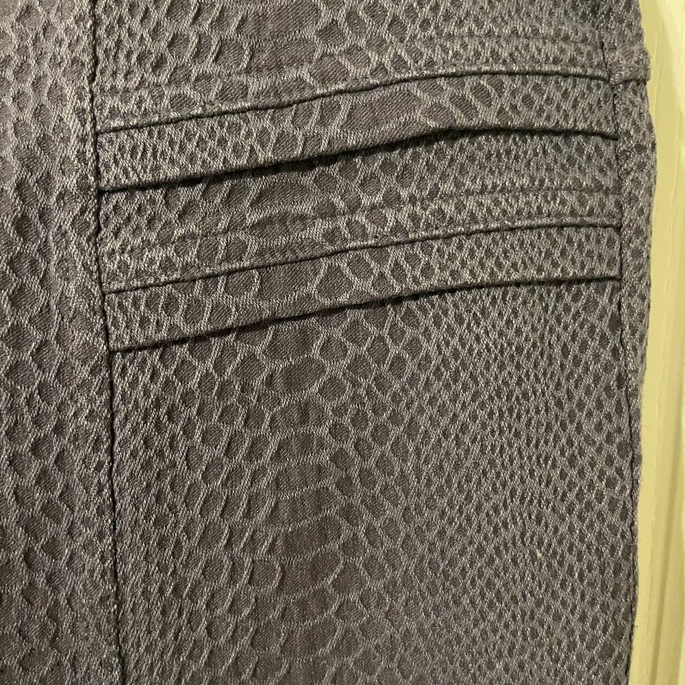 Alberto Makali Snakeskin Textured Slim Trousers | Blue-Grey | Size Medium - Picture 3 of 7